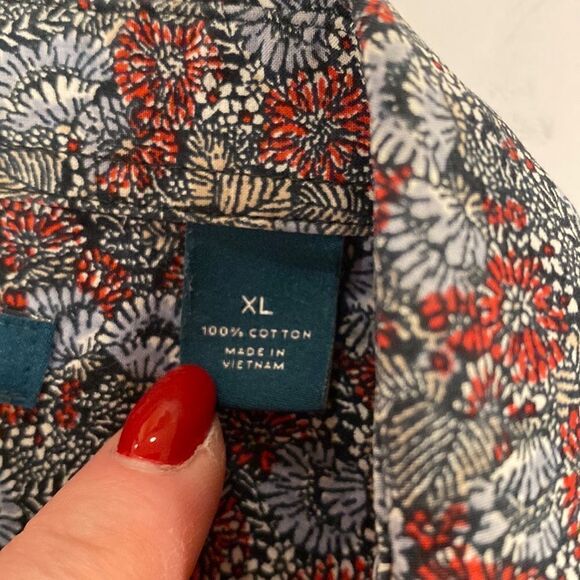 Perry Ellis slim fit floral pattern stretch cotton button down shirt size XL - Picture 4 of 7